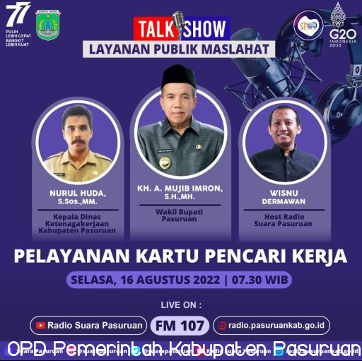 Talkshow Pelayanan Bidang Ketenagakerjaan Kabupaten Pasuruan