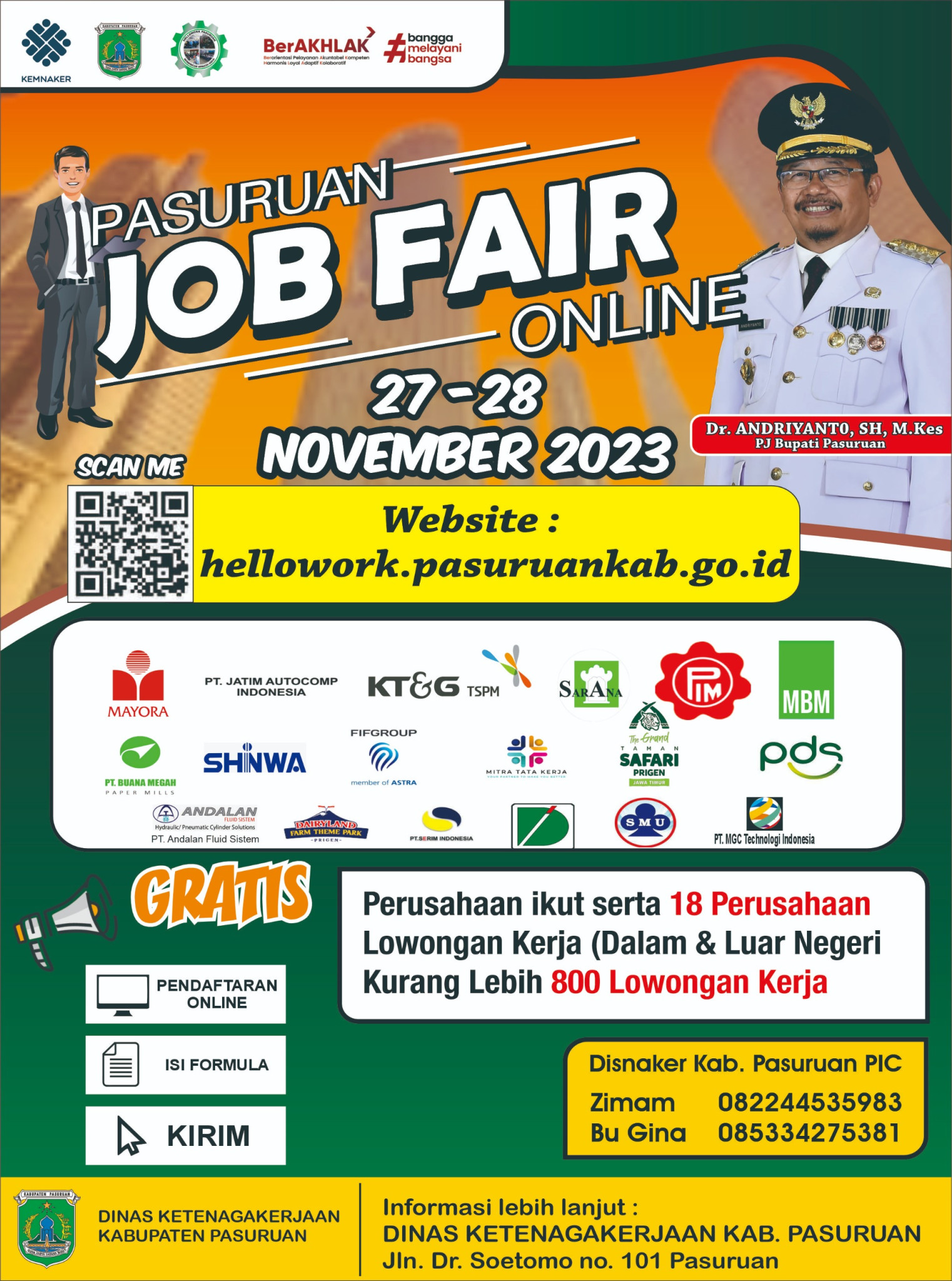 Pelaksanaan Kegiatan Job Fair Online Dinas Ketenagakerjaan Kabupaten Pasuruan Tahun 2023